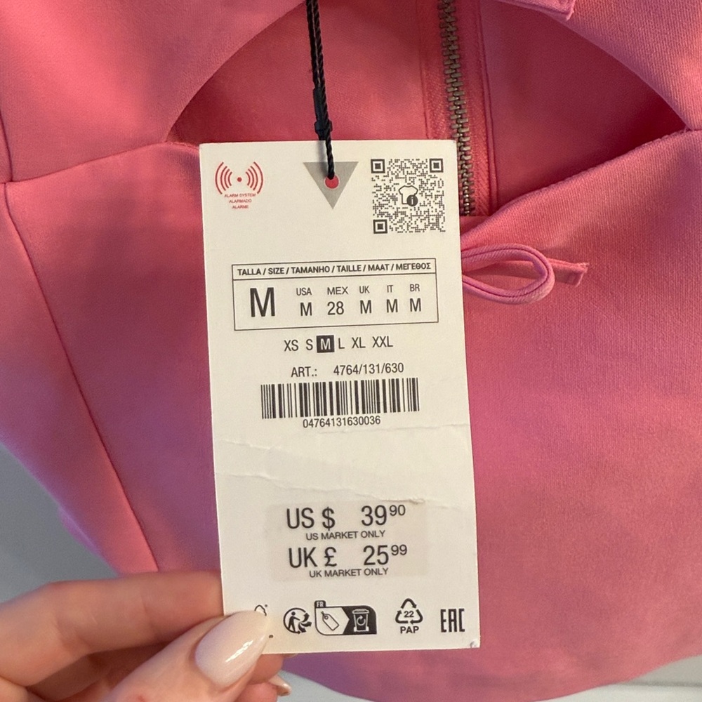Zara Pink Bow Top Size Medium, NWT - Picture 2 of 3